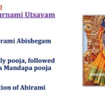 Sun 7th Sep – Aavani Pournami Utsavam